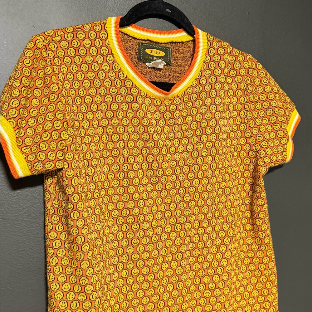 Vintage Free People Smiley Knit Top